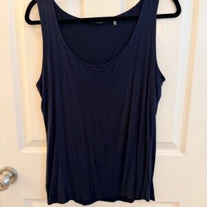 Tahari Navy Scoop Neck Tank Top